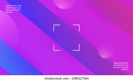 Neon Layout. Dynamic Banner. Geometric Pattern. Pink Trendy Shape. Horizontal Composition. Tech Minimal Flyer. Vibrant Paper. 3d Landing Page. Violet Neon Layout