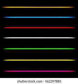 Neon lazer tube light lines. Isolated illustration