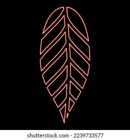Neon leaf cacao bob icon black color vector illustration flat style simple image red color vector illustration image flat style light