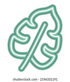diseño de hoja de neón sobre blanco