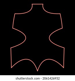 Neon leather red color vector illustration flat style light image