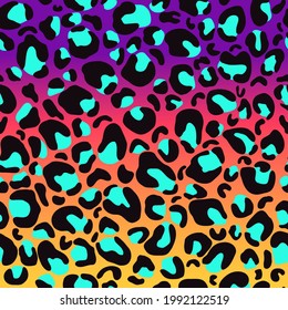 Neon leopard animal print. Seamless leopard pattern design for fabric and textile