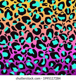 Neon leopard animal print. Seamless leopard pattern design for fabric and textile