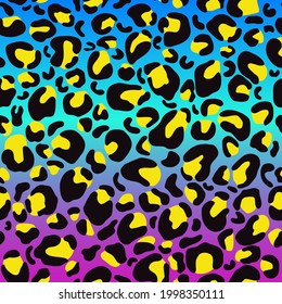 Neon leopard animal print. Seamless leopard pattern design for fabric and textile