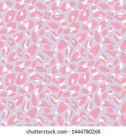 Neon leopard seamless pattern in 80s-90s style. Animslistic pattern with dots in pastel colors.