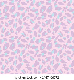 Neon leopard seamless pattern in 80s-90s style. Animslistic pattern with dots in pastel colors.