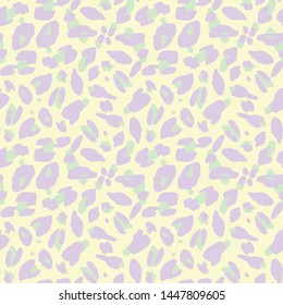 Neon leopard seamless pattern in 80s-90s style. Animslistic pattern with dots in pastel colors.