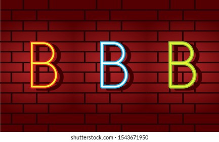 Neon Letter B initial based letter icon logo 