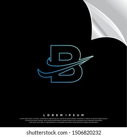 neon letter B logo. simple design. vector icon illustration