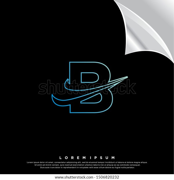 Neon Letter B Logo Simple Design Stock Vector (Royalty Free) 1506820232