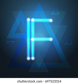 Neon Letter Capital Alphabet Text Lettering Vector Illustration