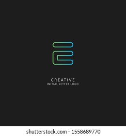 Neon Letter e initial based letter icon logo Unique modern creative elegant geometric fashion brands