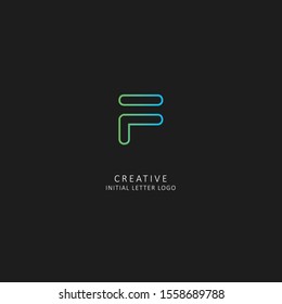 Neon Letter f initial based letter icon logo Unique modern creative elegant geometric fashion brands