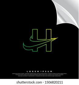 neon letter H logo. simple design. vector icon illustration