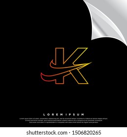 neon letter K logo. simple design. vector icon illustration