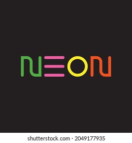 NEON letter logo design vector