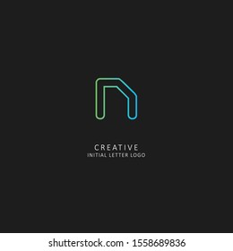 Neon Letter n initial based letter icon logo Unique modern creative elegant geometric fashion brands