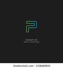 Neon Letter p initial based letter icon logo Unique modern creative elegant geometric fashion brands