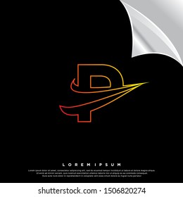 neon letter P logo. simple design. vector icon illustration