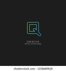 Neon Letter q initial based letter icon logo Unique modern creative elegant geometric fashion brands