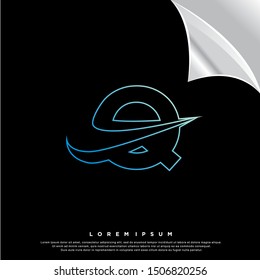 neon letter Q logo. simple design. vector icon illustration