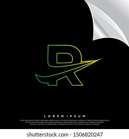 neon letter R logo. simple design. vector icon illustration