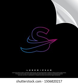 neon letter S logo. simple design. vector icon illustration
