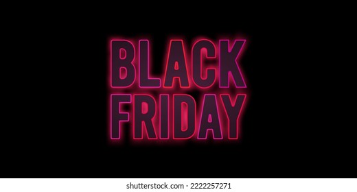 Neon lettering black friday illustration
