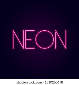 "Neon" neon lettering. Neon typography. Vector.