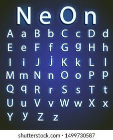 neon letters isolated on background. Vector illustration. Eps 10.