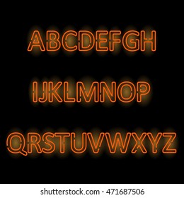 Neon letters. Vector illustration