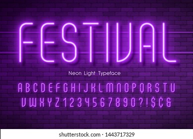 Alfabeto 3d iluminado con neón, fuente extra brillante. Control exclusivo de color de muestra.