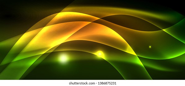 Fondo de ondas abstractas de luz neón