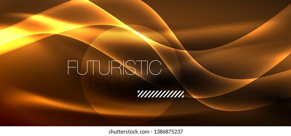 Fondo de ondas abstractas de luz neón