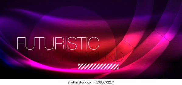 Diseño de ondas abstractas de luz neón