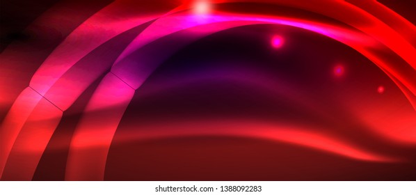 Neon light abstract waves design