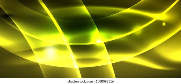 Neon light abstract waves design