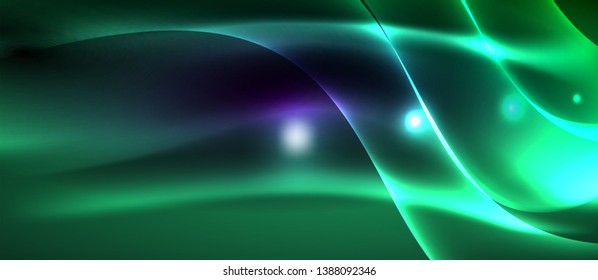 Diseño de ondas abstractas de luz neón