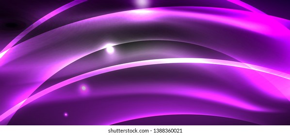 Neon light abstract waves design