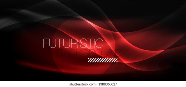 Neon light abstract waves design