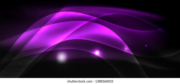 Neon light abstract waves design