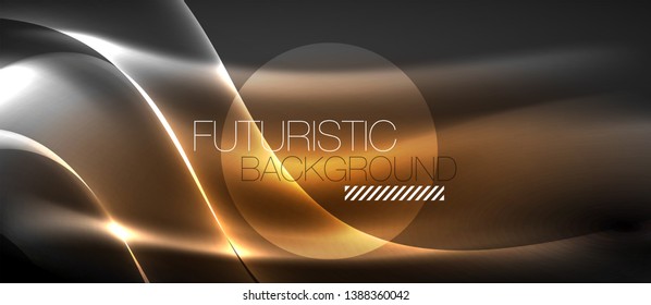 Diseño de ondas abstractas de luz neón