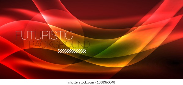 Diseño de ondas abstractas de luz neón