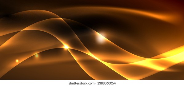 Diseño de ondas abstractas de luz neón