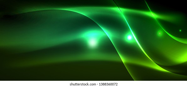 Neon light abstract waves design