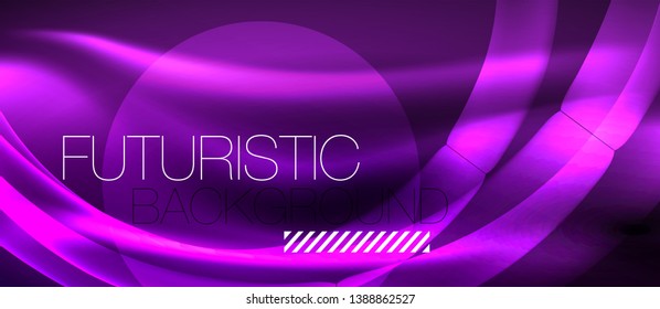 Neon light abstract waves design