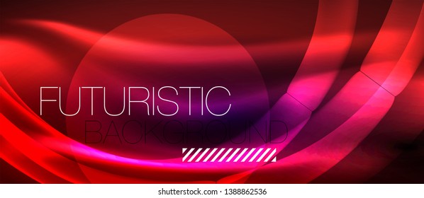 Neon light abstract waves design
