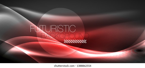 Diseño de ondas abstractas de luz neón