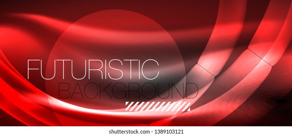Neon light abstract waves design