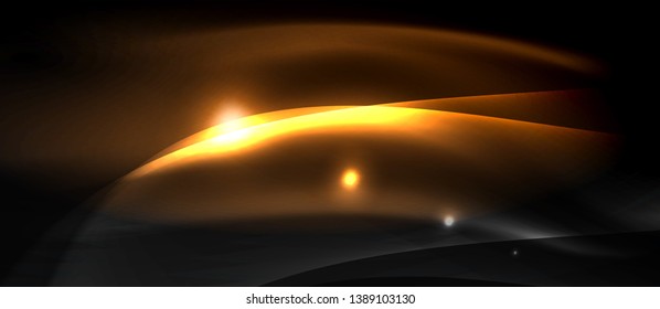 Neon light abstract waves design
